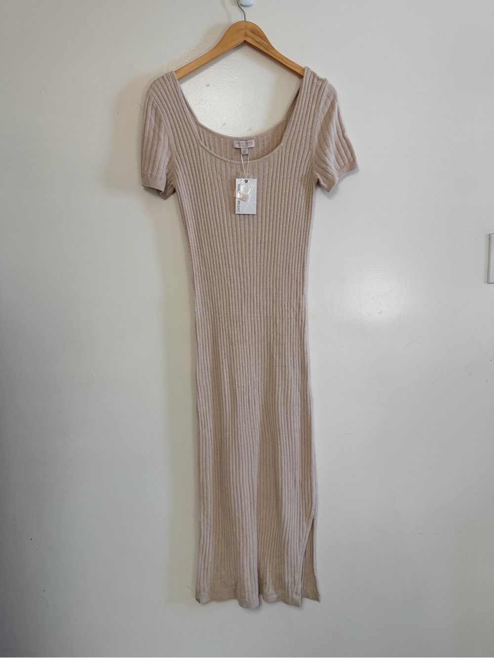 Barefoot Dreams CozyChic Ultra Lite Rib Midi Dress in Stone Medium NWT - Picture 2 of 11